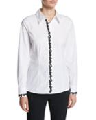 Contrast-lace Poplin