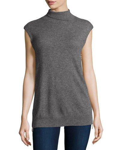Cashmere Sleeveless Mock-neck