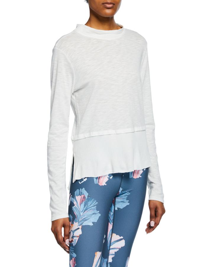 Mock-neck Long-sleeve Tee