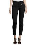 Zip-pocket Skinny Jeans, Black