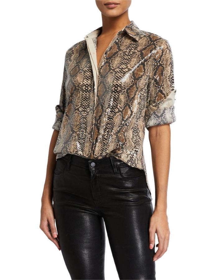 Sequin Python Button-down