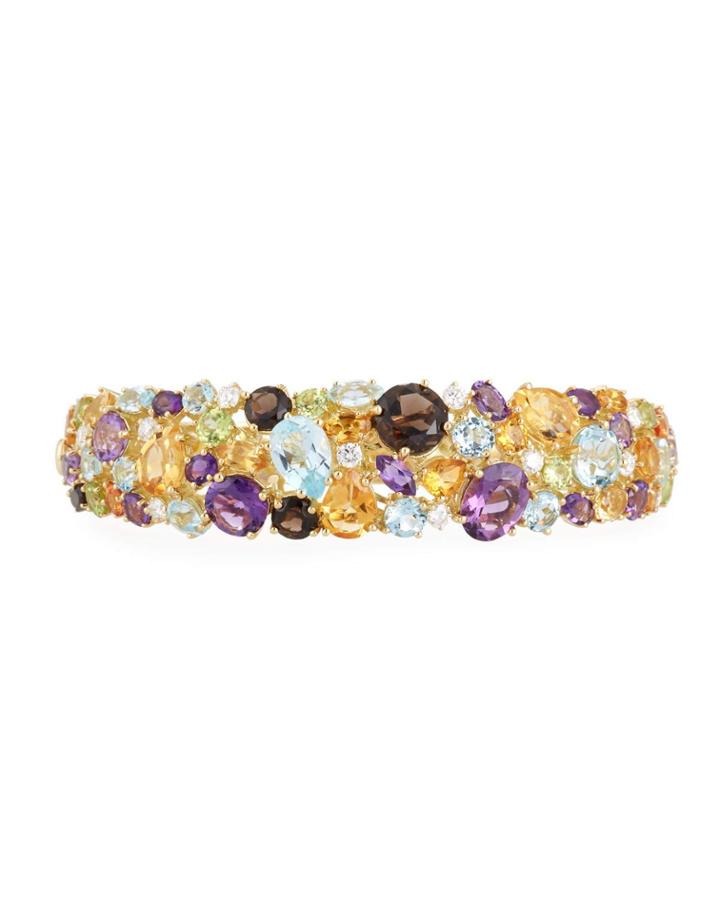 Shanghai 18k Gold & Multi-stone Bangle