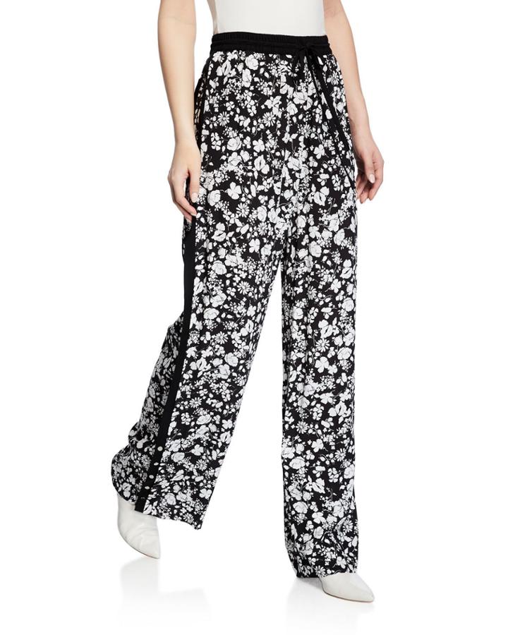 Celosia Floral Snap-button Track Pants