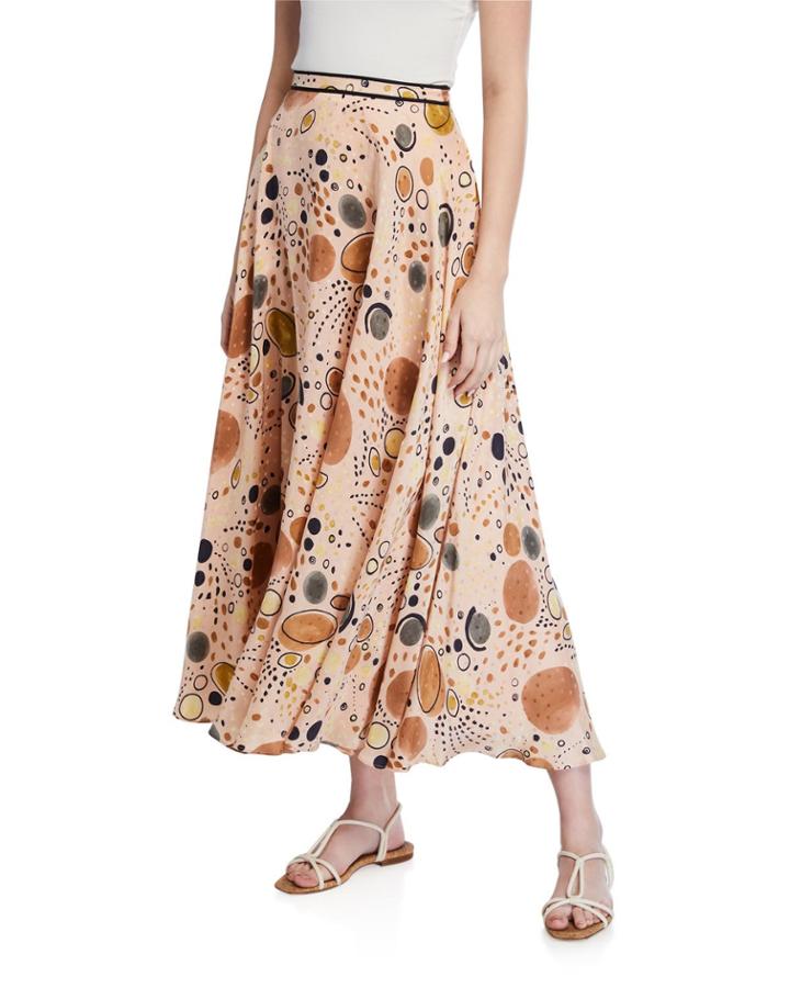 Ambria Circle Print Silk