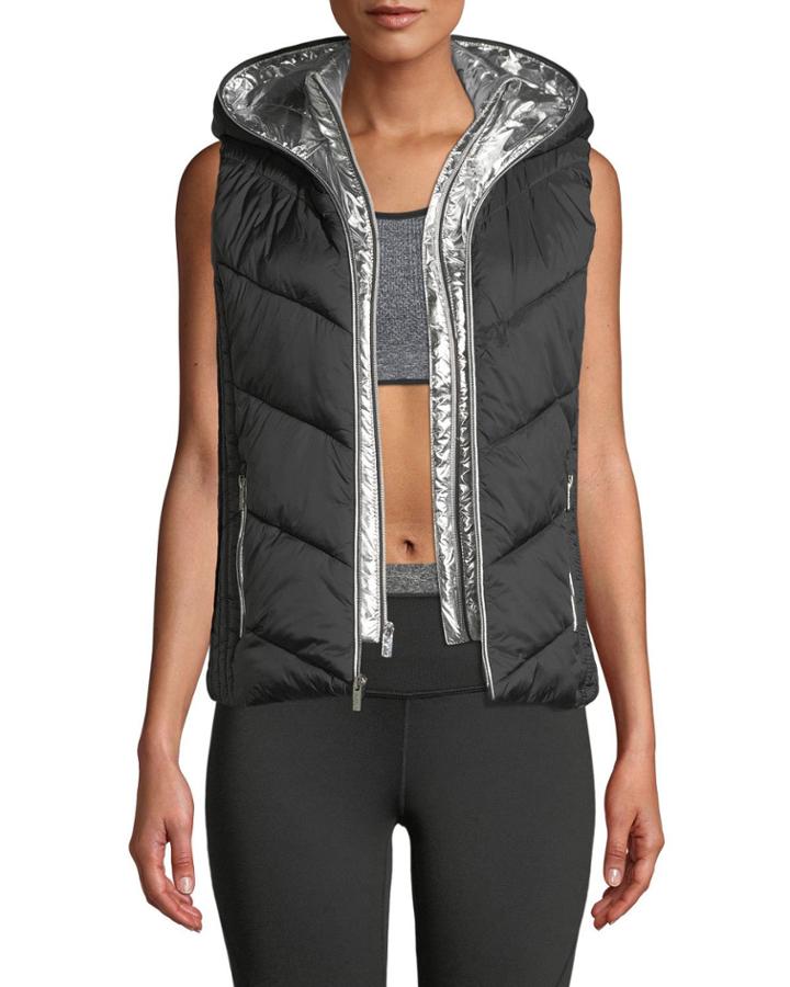 Systems Metallic-lined Double-zip Puffer Vest