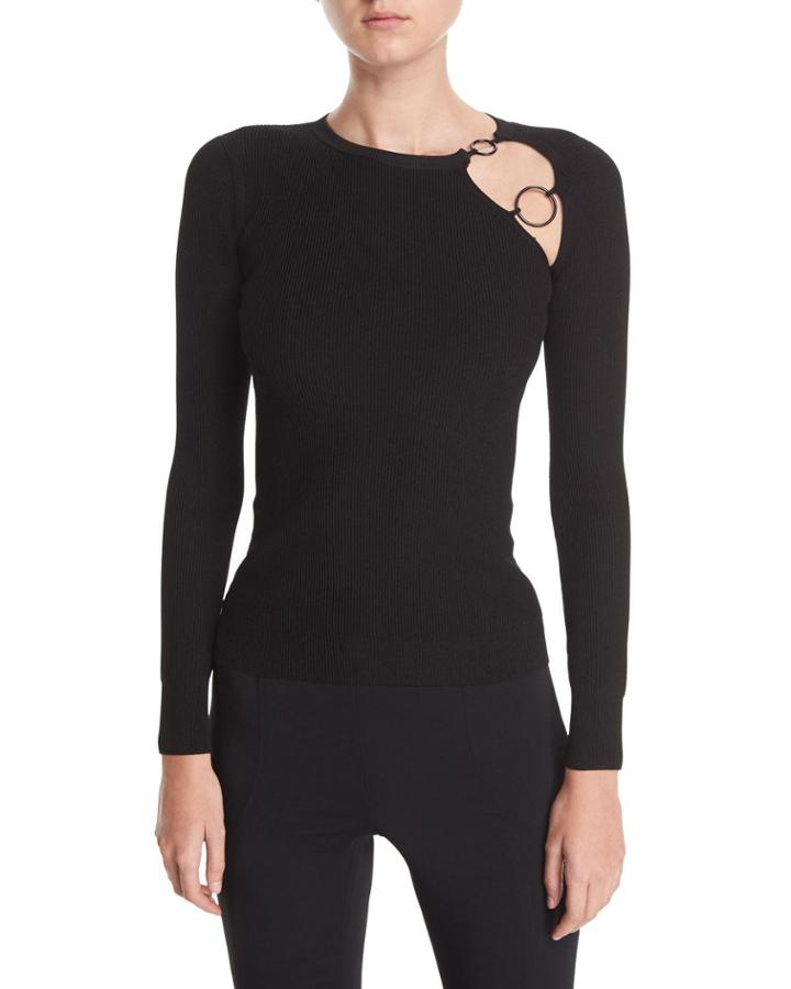 Sienna Knit Cutout Long-sleeve Top