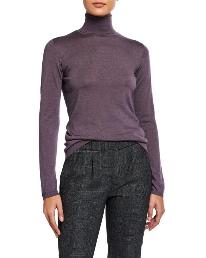 Fine Gauge Long-sleeve Turtleneck