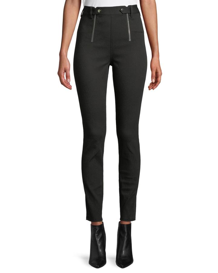 Paneled Body-con High-rise Pants