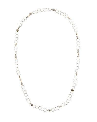 Long Mixed Pearl Chain Necklace,