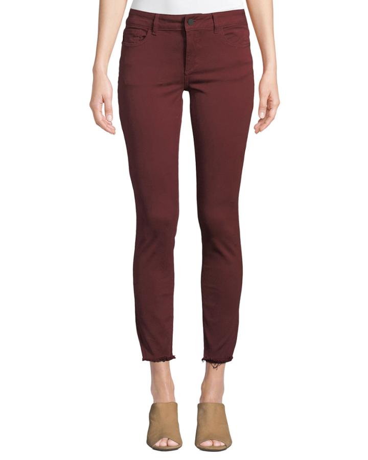 Margaux Mid-rise Skinny Ankle Jeans, Red
