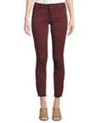 Margaux Mid-rise Skinny Ankle Jeans, Red