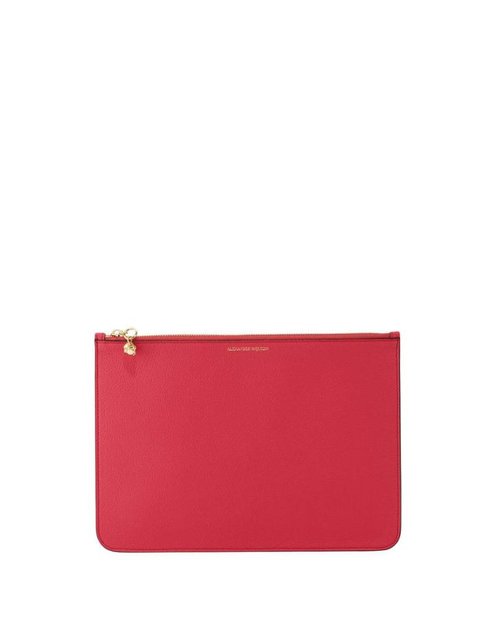 Soft Grain Clutch Bag, Fuchsia