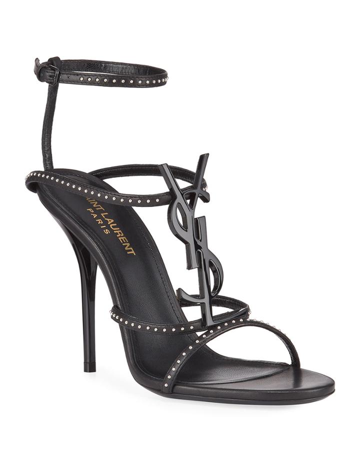 Cassandra Studded Leather Ysl
