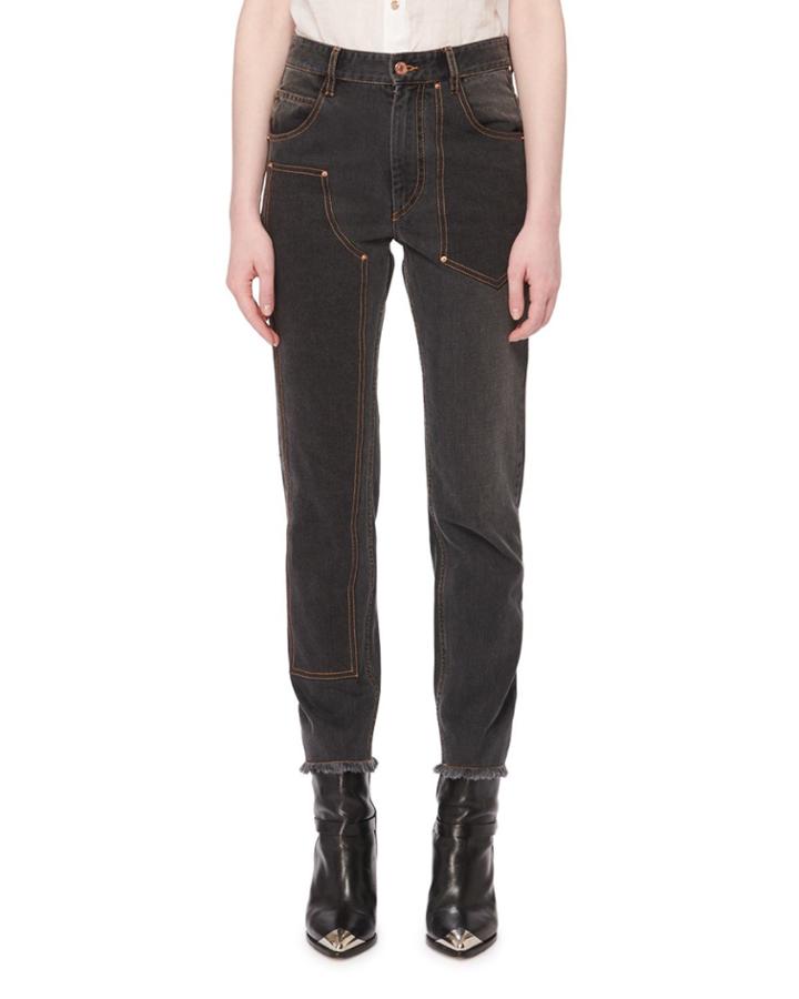 Orrick High-rise Skinny-leg Jeans W/ Fray Hem