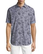 Classic-fit Paisley-striped Short-sleeve