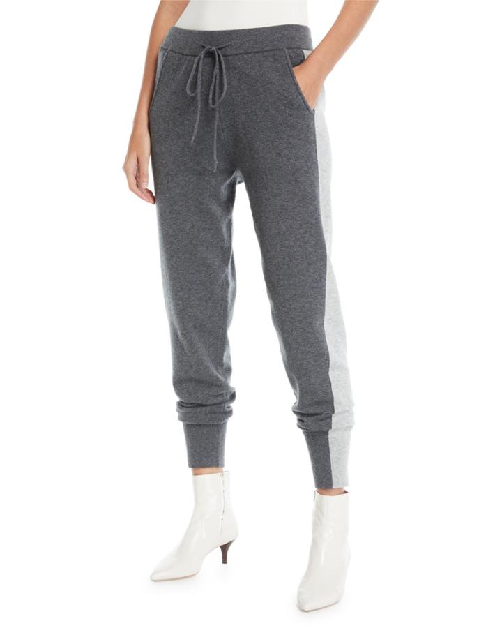 Knit Wool-blend Sweatpants W/ Tuxedo