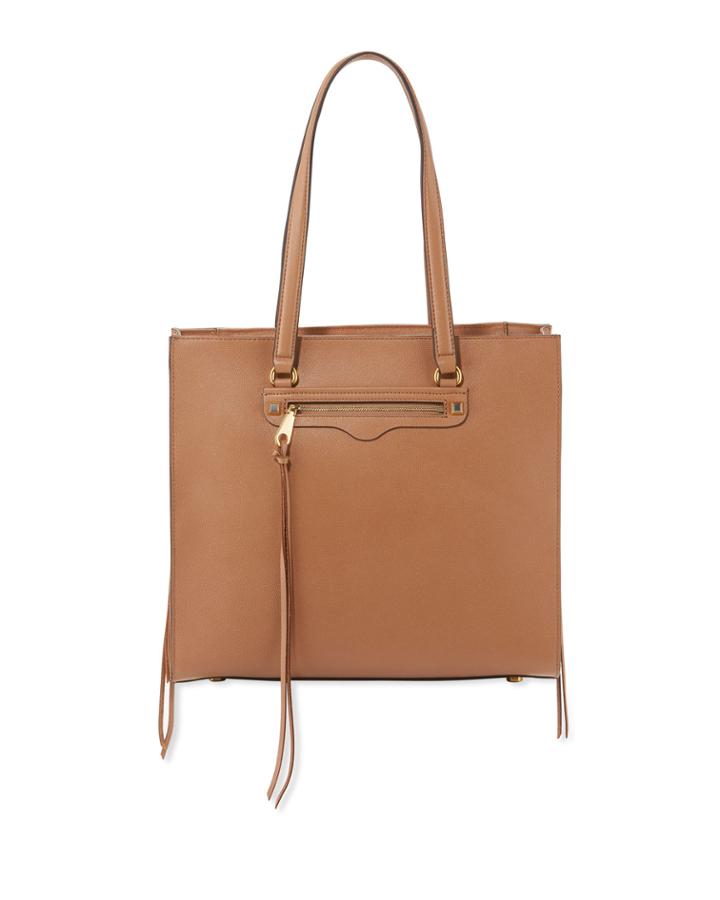 Large Leather Side-zip Tote Bag