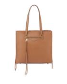 Large Leather Side-zip Tote Bag