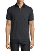 Diamond-print Short-sleeve Polo