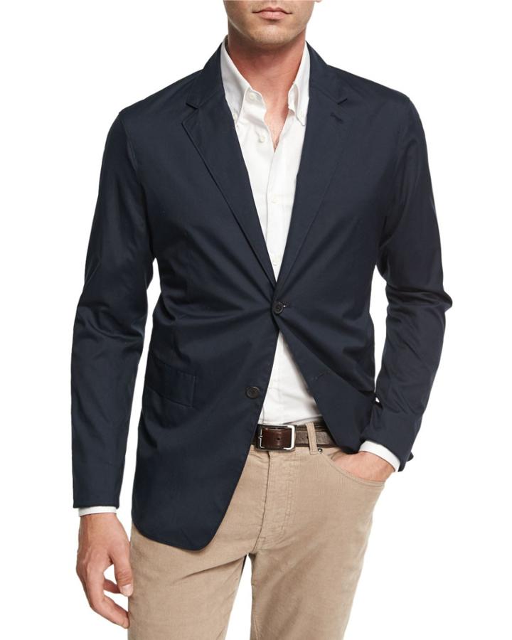 Park Hybrid Poplin Jacket, Navy