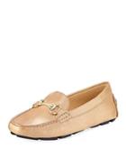 Daize Leather Flat Driver, Beige