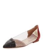 B-drape Leather/vinyl Ballet Flats