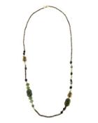 Elements Beaded Marquise Long Necklace,
