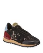 Lace Rockstud Lace Trainer