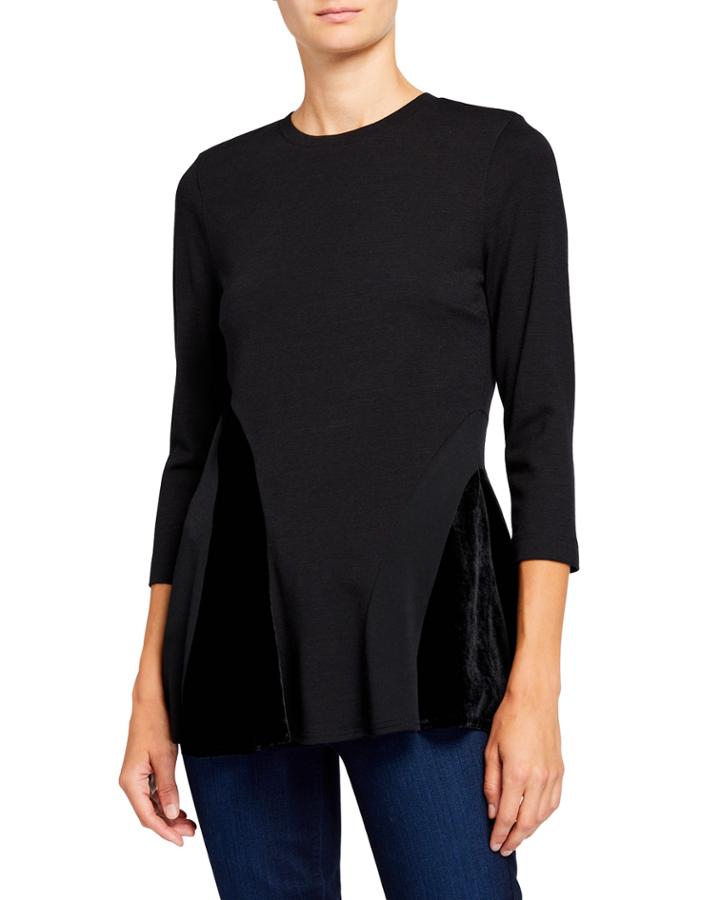 Crewneck Velvet-trim