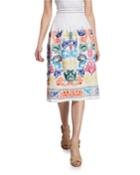 Embroidered Linen A-line