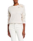 Crewneck Cashmere Sweater W/ Embellished