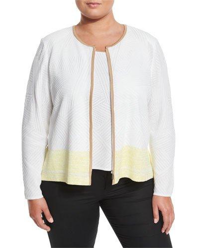 Long-sleeve Knit Jacket, White/sorbet/rye,