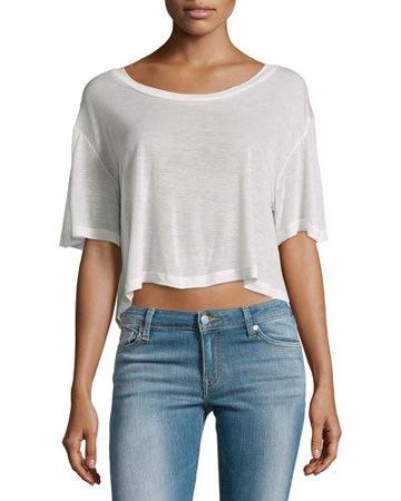 Short-sleeve Cropped Tee, Blush