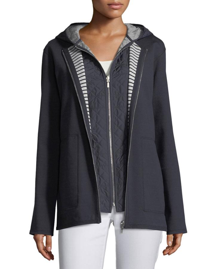 Nolene Dual-sided Ponte Striped Reversible Jacket