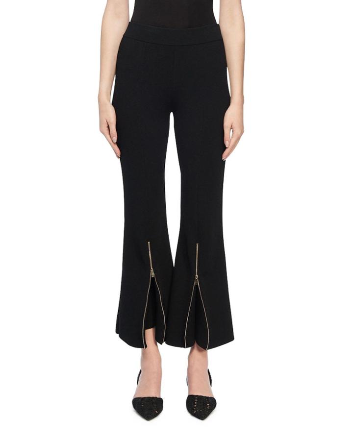 Knit Zip-flare Trousers
