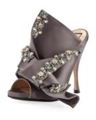 Jeweled Satin 100mm Mule