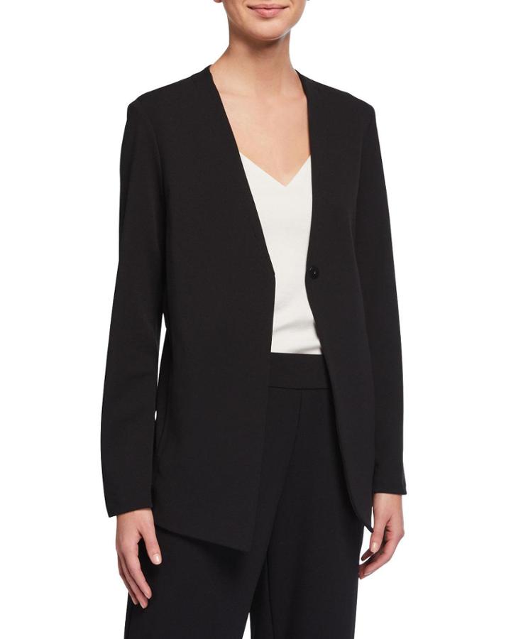 Snap-front Crepe Jacket