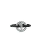 Diamond Circle-station Ring, Black,