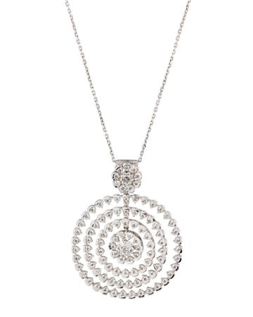 14k White Gold Diamond Web Pendant Necklace