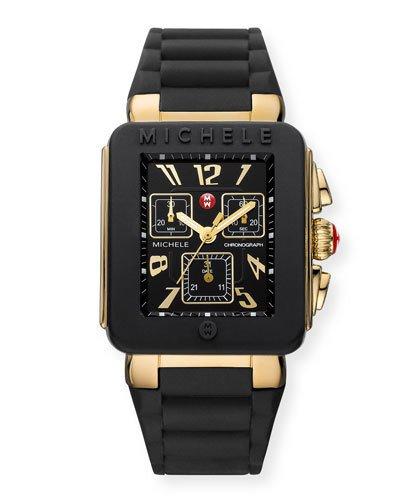 33mm Park Jelly Bean Watch W/ Silicone Strap, Black/golden