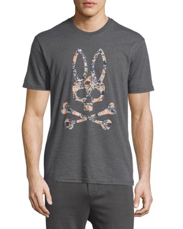 Psycho Bunny Short-sleeve Graphic Bunny Tee, Granite/camo, Men's, Size: Small, Granite/ca
