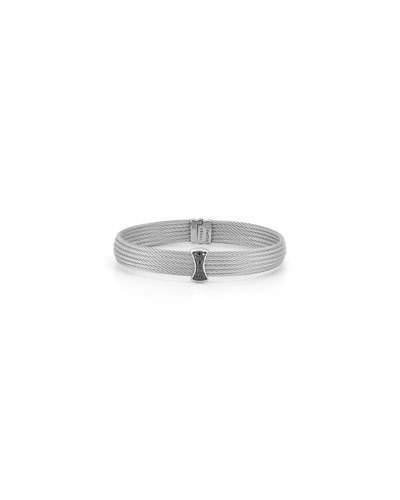 Classique Multi-row Bangle W/ Black Diamond Pave, Gray