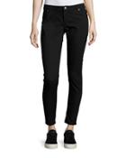Spray-on Low-rise Skinny Jeans, Black