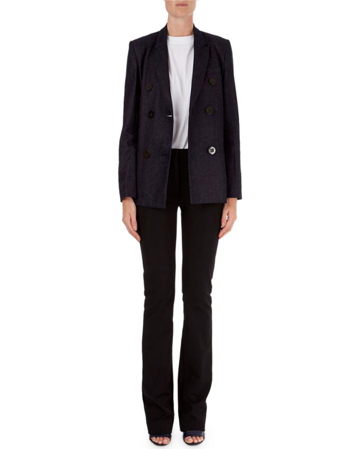 Double-breasted Linen-blend Blazer