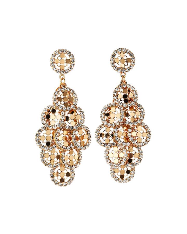 Waterfall Crystal Disc Earrings