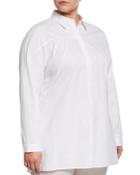 Joey Button-front Long-sleeve Blouse,