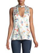 Evie Floral-print Sleeveless Blouse