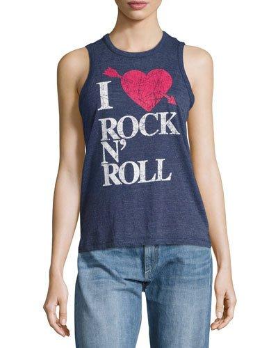 I Heart Rock-n-roll Tank, Blue