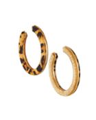 Leopard & Glitter Reversible Hoop Earrings