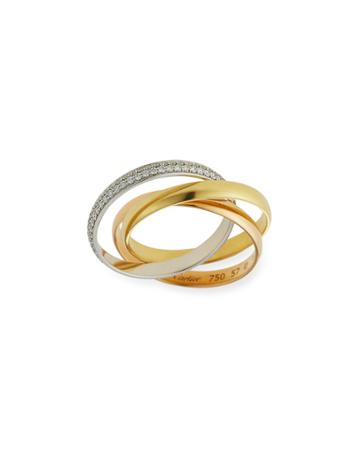 Lc Estate Jewelry Collection Estate Cartier Classic Trinity Triple-band Ring, Size 8, Women's, Yellow